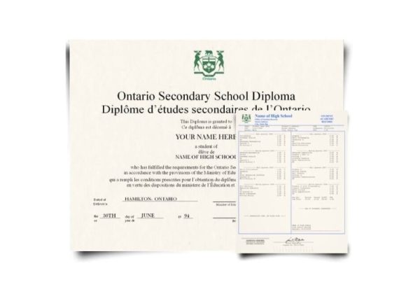 Canada High School Diploma & Transcript Set