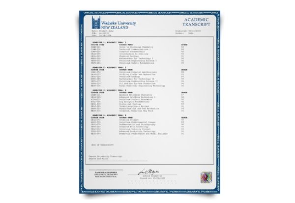 UK University Transcript