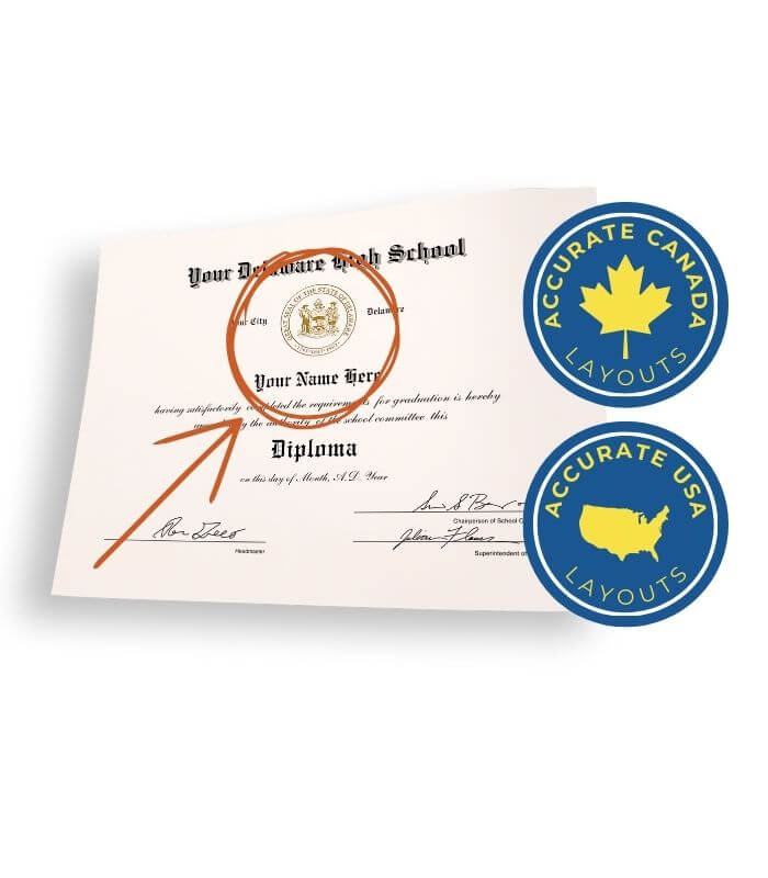 eplica high school diploma showing seal placement and layout