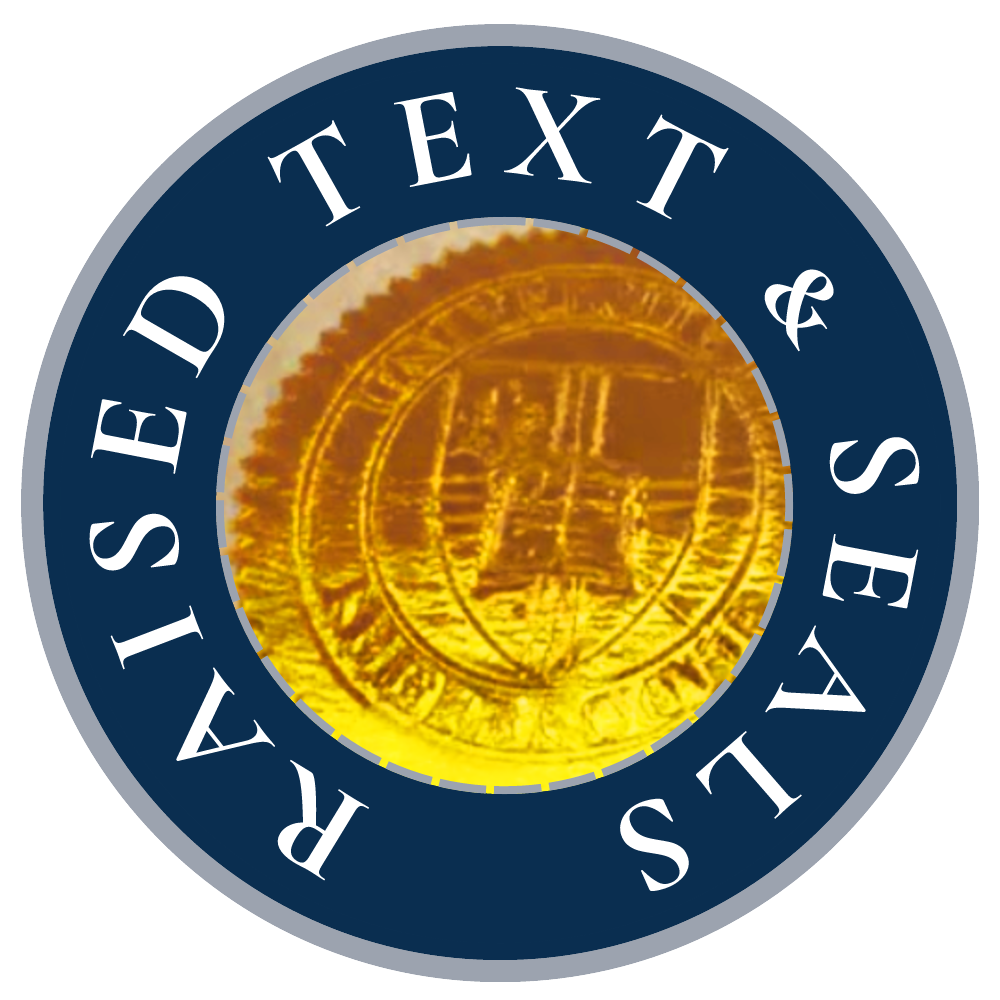 Raised seals and embossed text available on diploma orders
