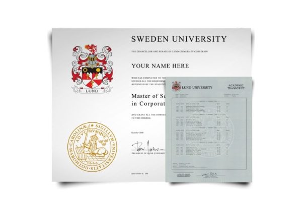 Sweden University Diploma & Transcript Set